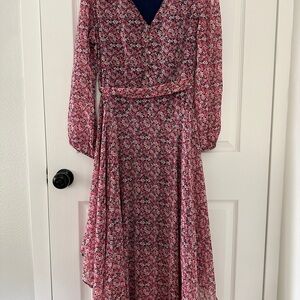 Express Pink Floral Long Sleeve Dress